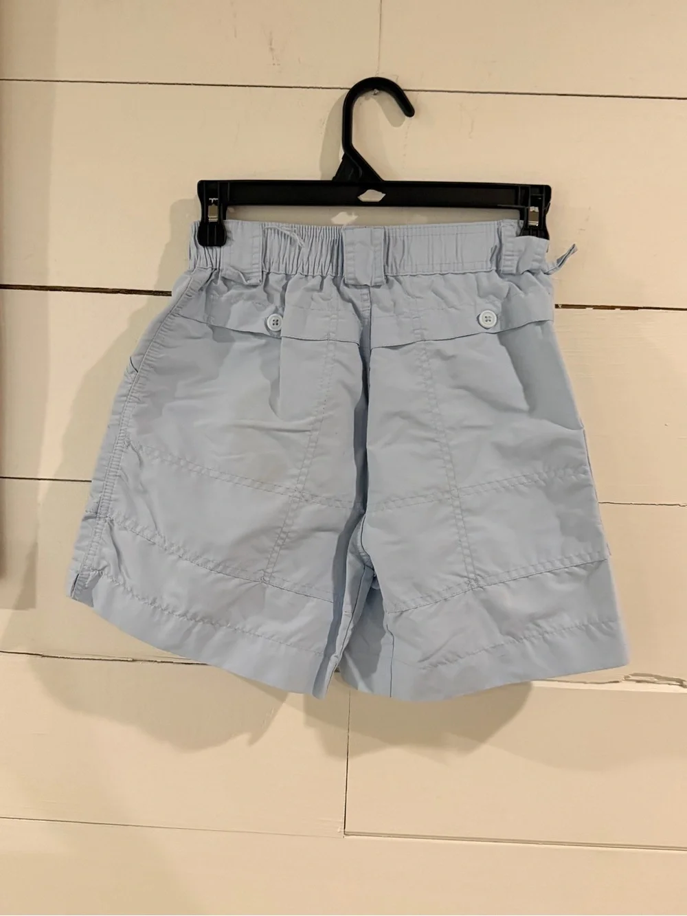 AFTCO Light Blue Fishing Shorts with Yellow Trim